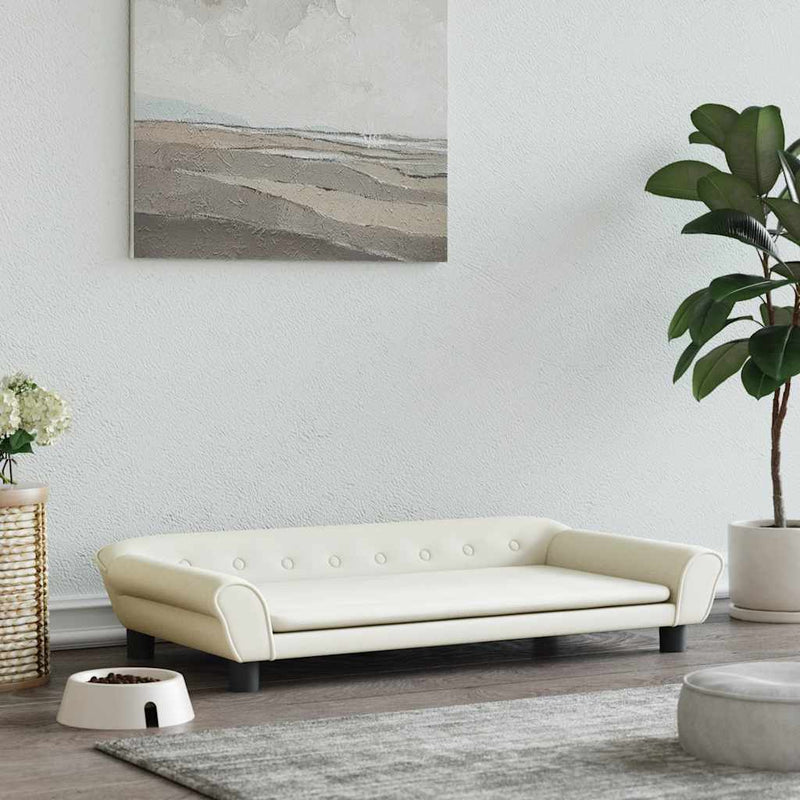 vidaXL krémszínű bársony kutyaágy 100 x 50 x 21 cm
