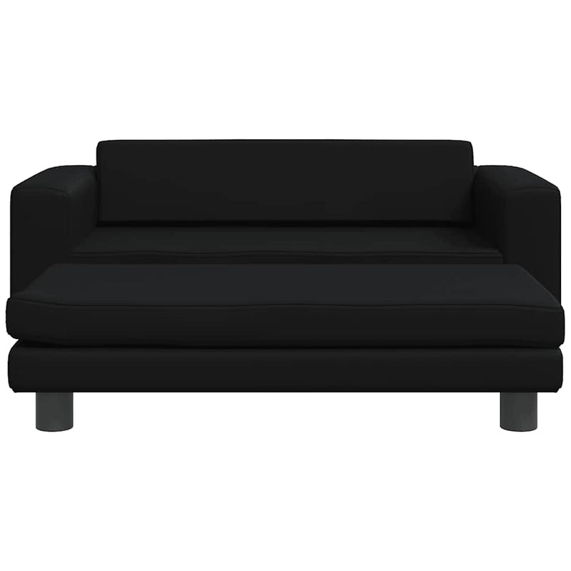 vidaXL fekete műbőr kutyaágy hosszabbítóval 100 x 50 x 30 cm