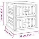 vidaXL tömör diófa éjjeliszekrény 34 x 34 x 34 cm