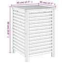 vidaXL tömör diófa szennyeskosár 45 x 45 x 65 cm