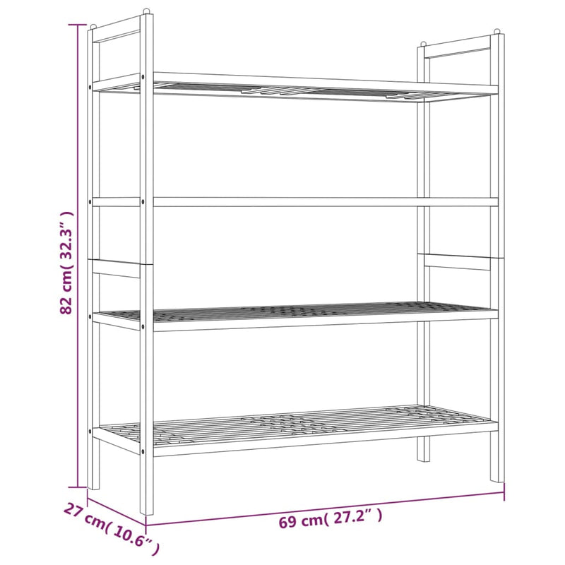 vidaXL 2 db tömör diófa cipőállvány 69 x 27 x 41 cm