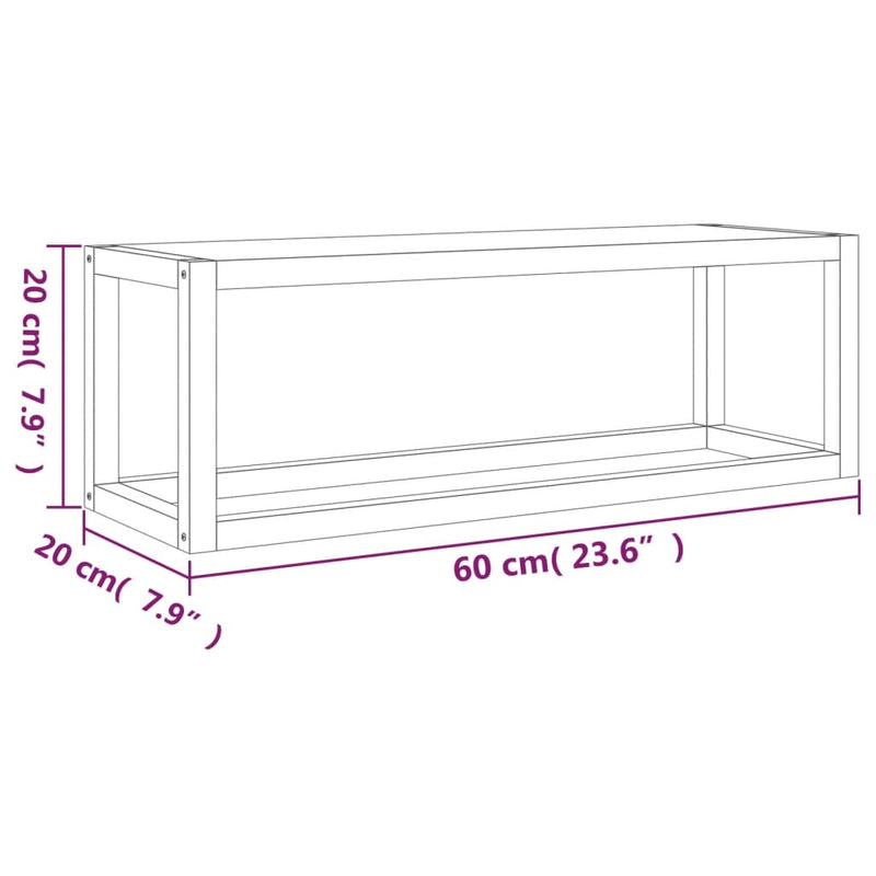 vidaXL tömör fenyőfa törülközőtartó 60 x 20 x 20 cm