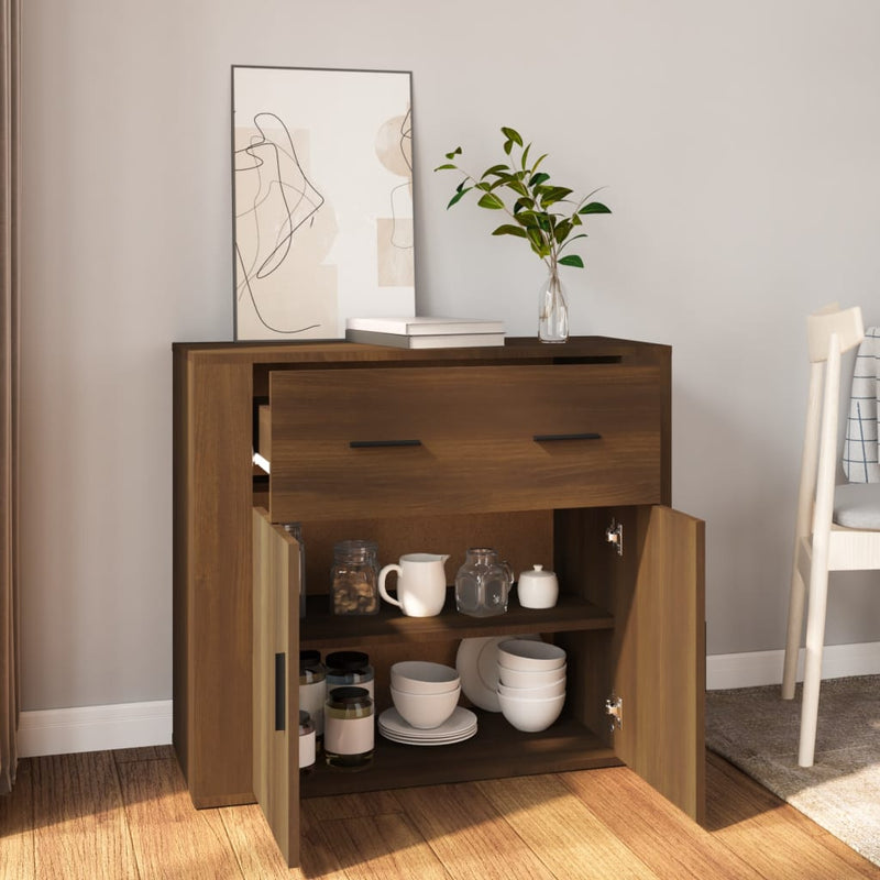 vidaXL barna tölgyszínű szerelt fa tálalószekrény 80x33x70 cm