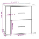 vidaXL fekete éjjeliszekrény 50 x 39 x 47 cm