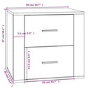 vidaXL betonszürke éjjeliszekrény 50x39x47 cm