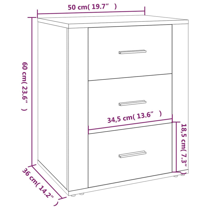 vidaXL betonszürke szerelt fa éjjeliszekrény 50 x 36 x 60 cm