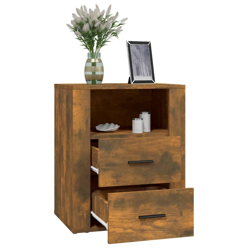 vidaXL füstös tölgy színű szerelt fa éjjeliszekrény 50 x 36 x 60 cm