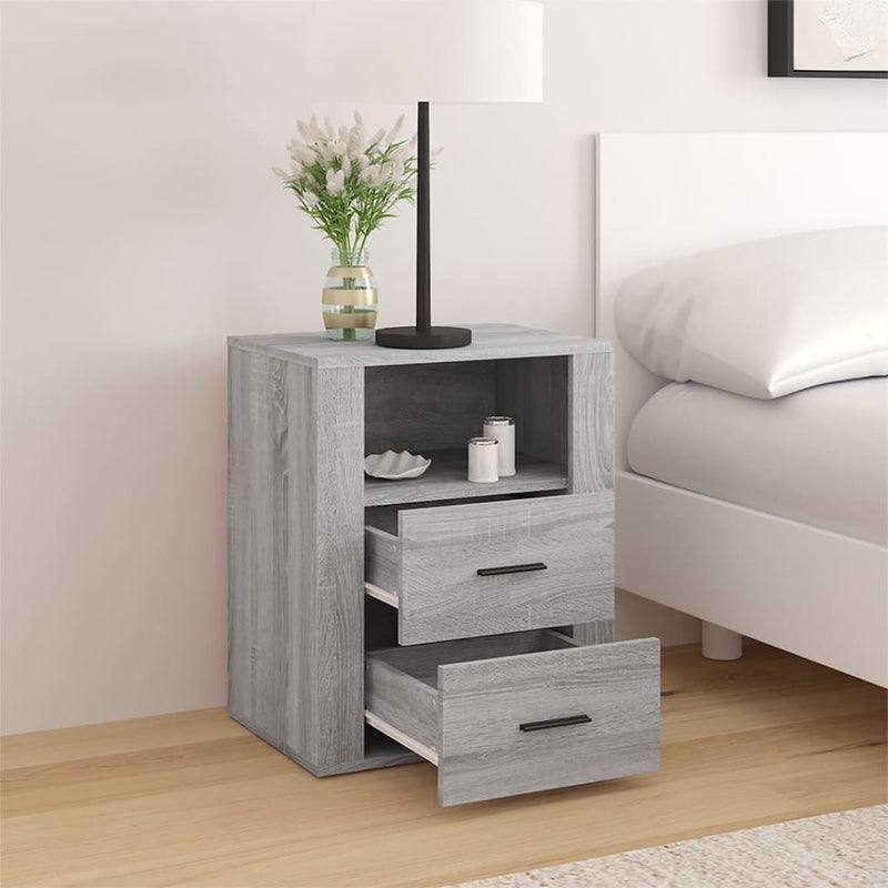 vidaXL szürke sonoma színű szerelt fa éjjeliszekrény 50 x 36 x 60 cm