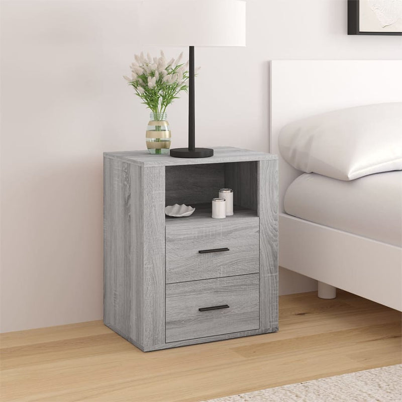 vidaXL szürke sonoma színű szerelt fa éjjeliszekrény 50 x 36 x 60 cm