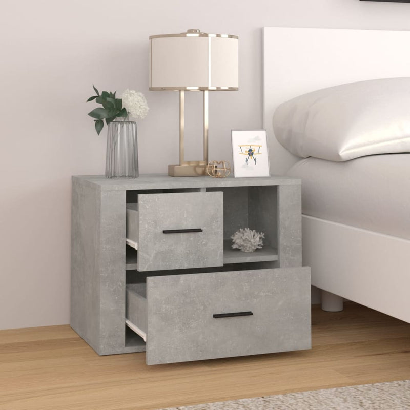 vidaXL betonszürke szerelt fa éjjeliszekrény 60 x 36 x 45 cm