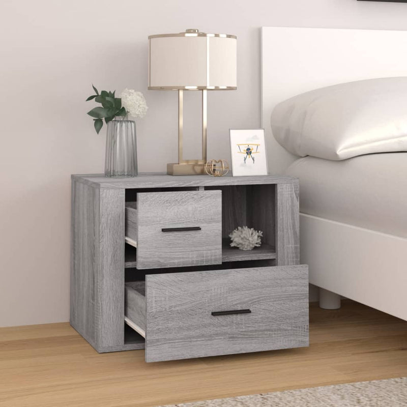 vidaXL szürke sonoma színű szerelt fa éjjeliszekrény 60 x 36 x 45 cm