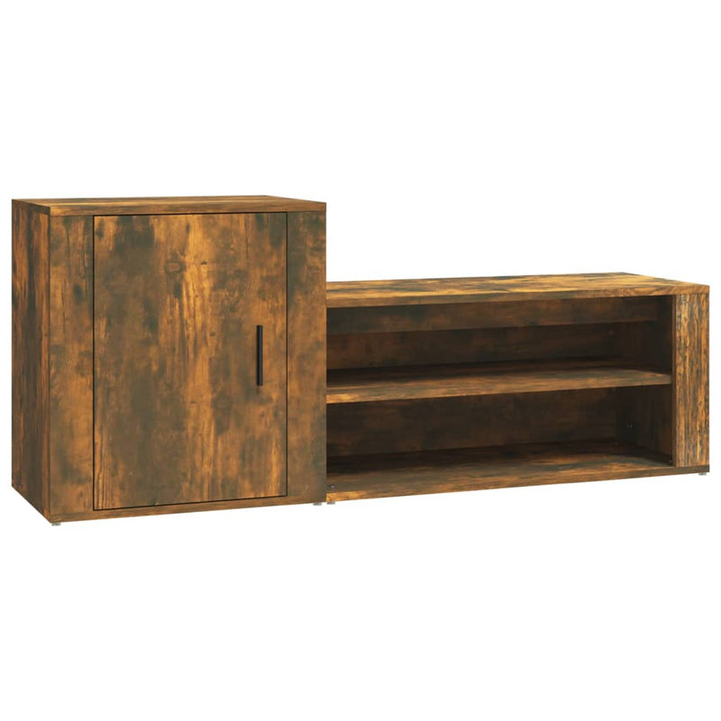 vidaXL füstös tölgy színű szerelt fa cipősszekrény 130x35x54 cm