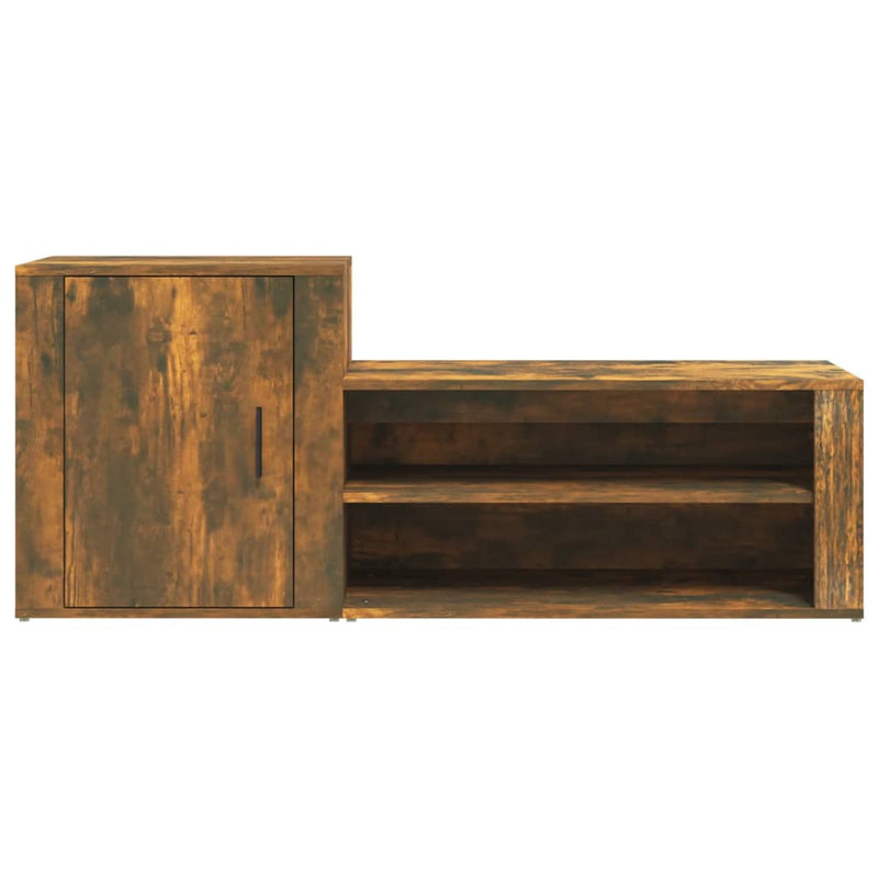vidaXL füstös tölgy színű szerelt fa cipősszekrény 130x35x54 cm