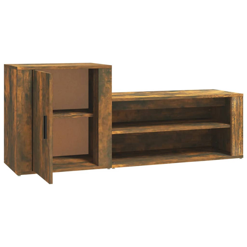 vidaXL füstös tölgy színű szerelt fa cipősszekrény 130x35x54 cm