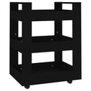 vidaXL fekete szerelt fa zsúrkocsi 60 x 45 x 80 cm