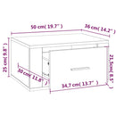vidaXL 2 db fehér falra szerelhető éjjeliszekrény 50 x 36 x 25 cm