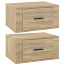 vidaXL 2 db sonoma tölgy falra szerelhető éjjeliszekrény 50x36x25 cm
