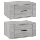 vidaXL 2 db szürke sonoma falra szerelhető éjjeliszekrény 50x36x25 cm