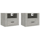 vidaXL 2 db betonszürke falra szerelhető éjjeliszekrény 50x36x40 cm