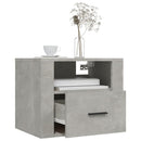 vidaXL 2 db betonszürke falra szerelhető éjjeliszekrény 50x36x40 cm