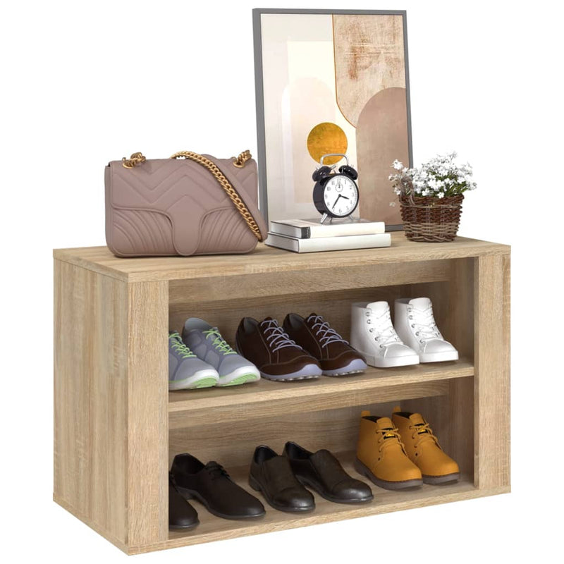 vidaXL sonoma tölgy színű szerelt fa cipőtartó 75x35x45 cm