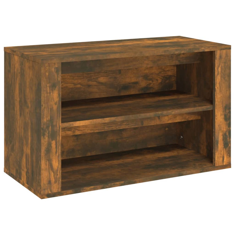 vidaXL füstös tölgy színű szerelt fa cipőtartó 75x35x45 cm