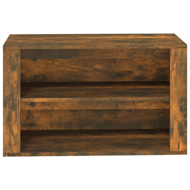 vidaXL füstös tölgy színű szerelt fa cipőtartó 75x35x45 cm