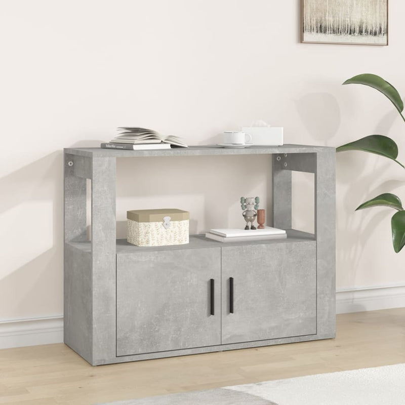 vidaXL betonszürke szerelt fa tálalószekrény 80x30x60 cm