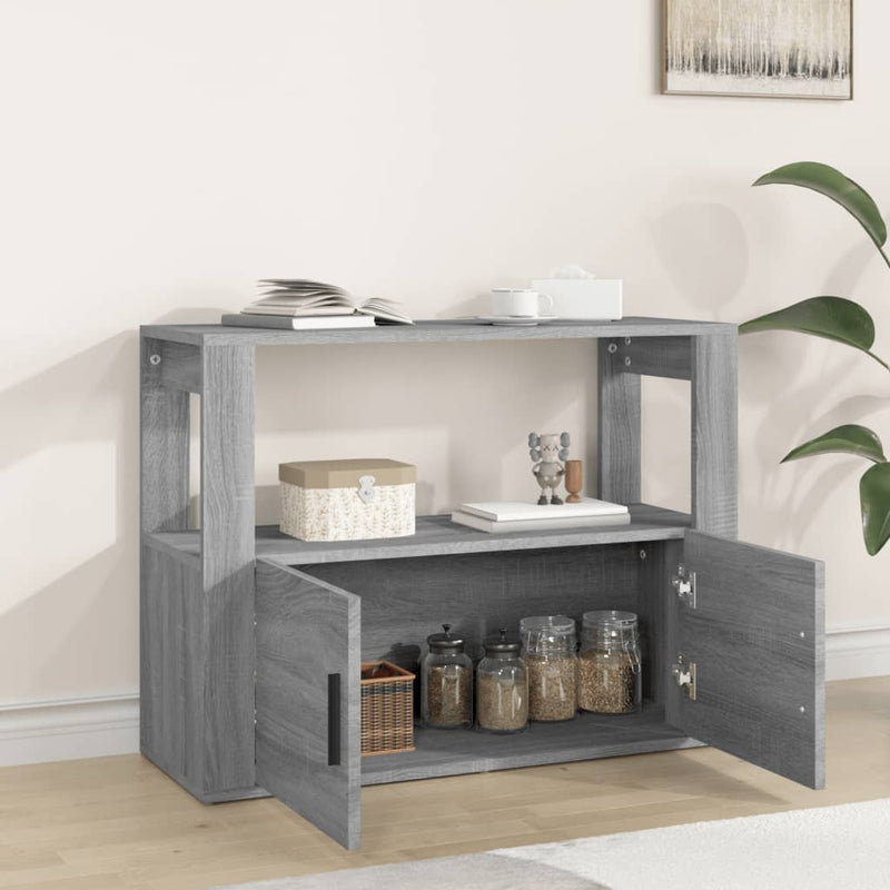 vidaXL szürke sonoma színű szerelt fa tálalószekrény 80x30x60 cm