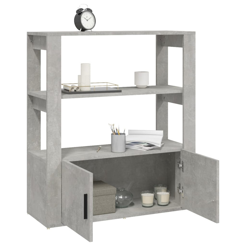 vidaXL betonszürke szerelt fa tálalószekrény 80x30x90 cm