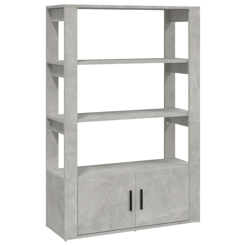 vidaXL betonszürke szerelt fa tálalószekrény 80x30x119,5 cm