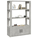 vidaXL betonszürke szerelt fa tálalószekrény 80x30x119,5 cm