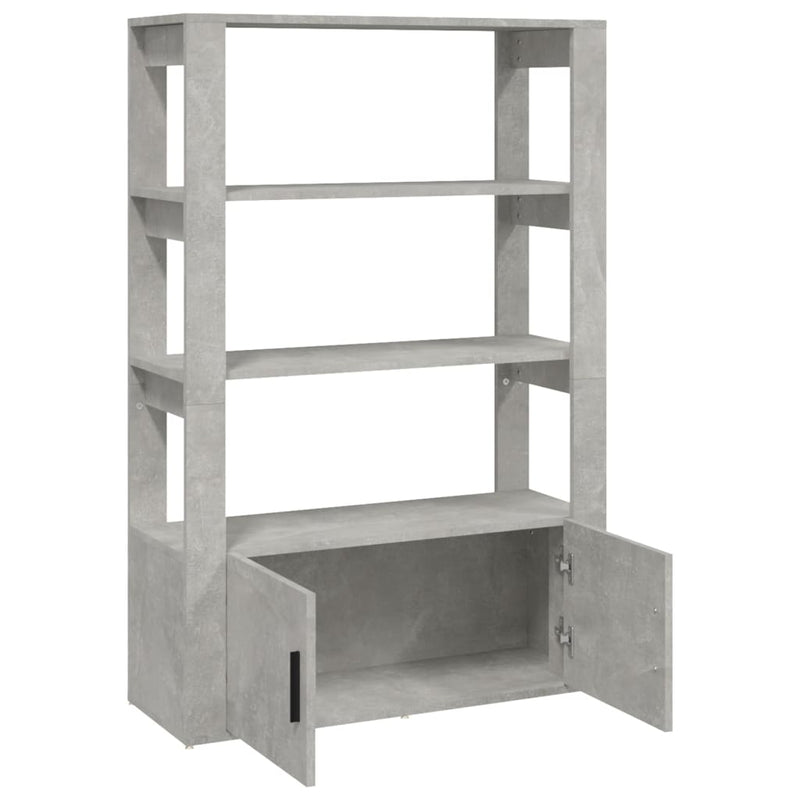vidaXL betonszürke szerelt fa tálalószekrény 80x30x119,5 cm