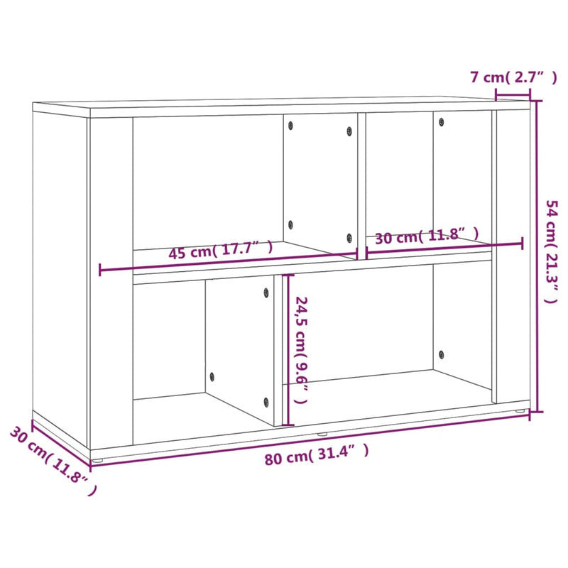 vidaXL betonszürke szerelt fa tálalószekrény 80x30x54 cm