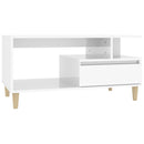 vidaXL magasfényű fehér szerelt fa dohányzóasztal 90x49x45 cm