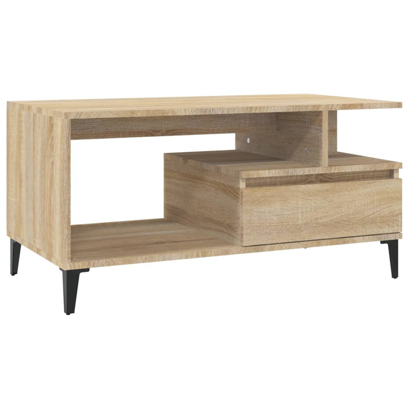 vidaXL sonoma tölgy színű szerelt fa dohányzóasztal 90x49x45 cm
