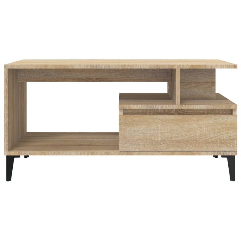 vidaXL sonoma tölgy színű szerelt fa dohányzóasztal 90x49x45 cm