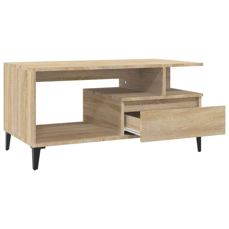 vidaXL sonoma tölgy színű szerelt fa dohányzóasztal 90x49x45 cm