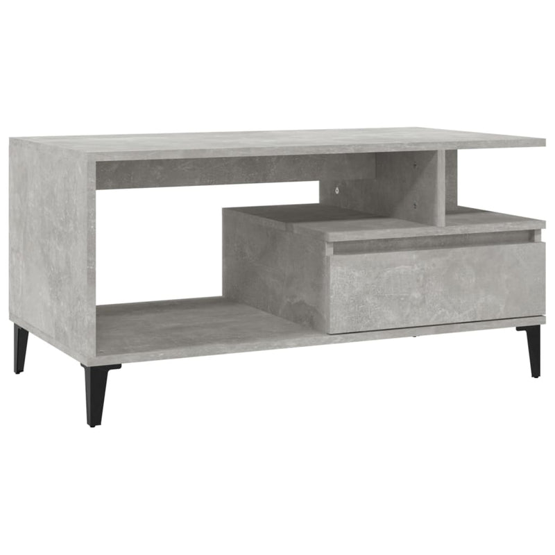 vidaXL betonszürke szerelt fa dohányzóasztal 90x49x45 cm