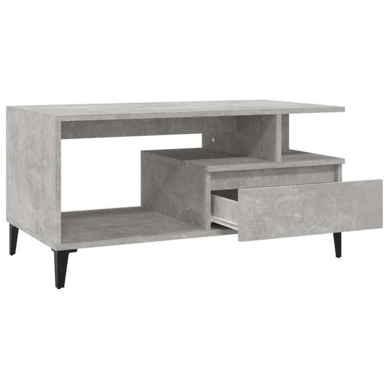 vidaXL betonszürke szerelt fa dohányzóasztal 90x49x45 cm