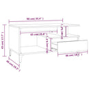 vidaXL betonszürke szerelt fa dohányzóasztal 90x49x45 cm