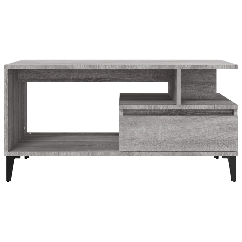 vidaXL szürke sonoma szerelt fa dohányzóasztal 90x49x45 cm