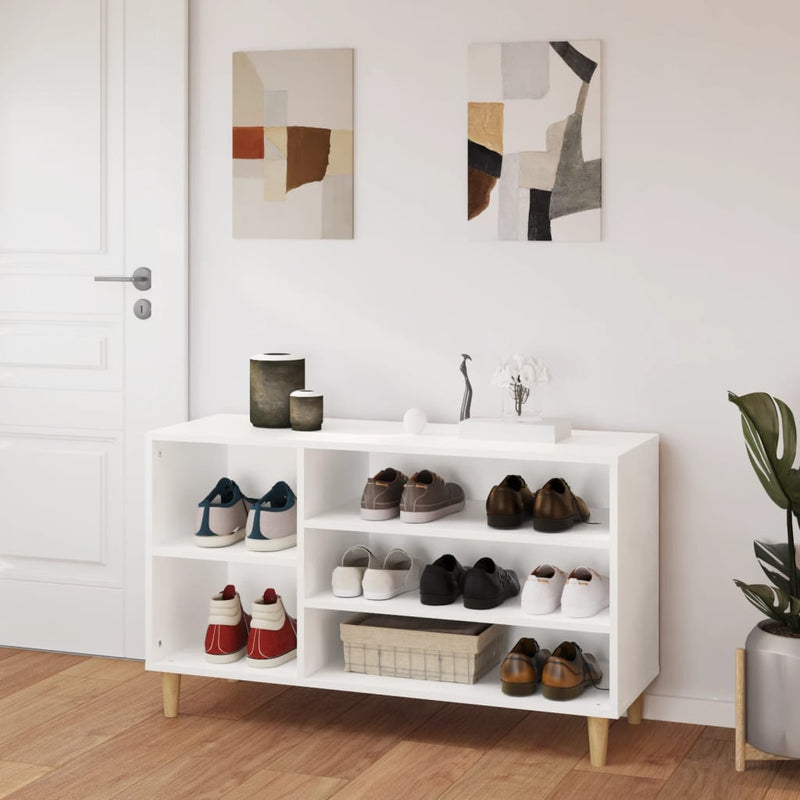 vidaXL fehér szerelt fa cipősszekrény 102x36x60 cm