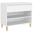 vidaXL fehér szerelt fa cipősszekrény 70x36x60 cm