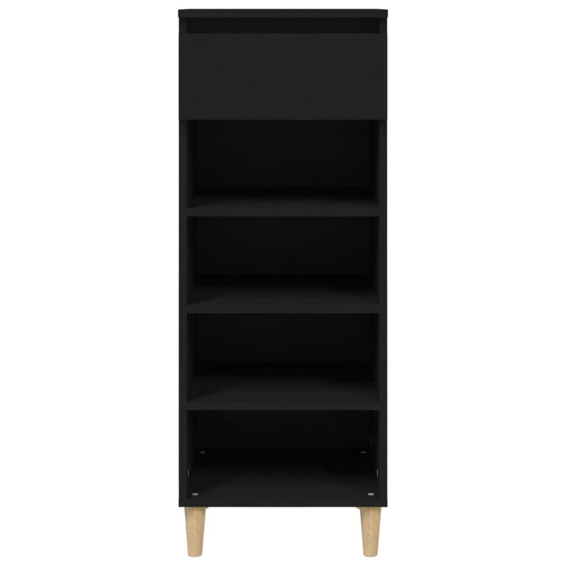 vidaXL fekete szerelt fa cipősszekrény 40x36x105 cm