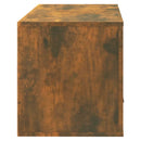 vidaXL füstös tölgy színű tömör fenyőfa fali cipőszekrény 70x35x38 cm