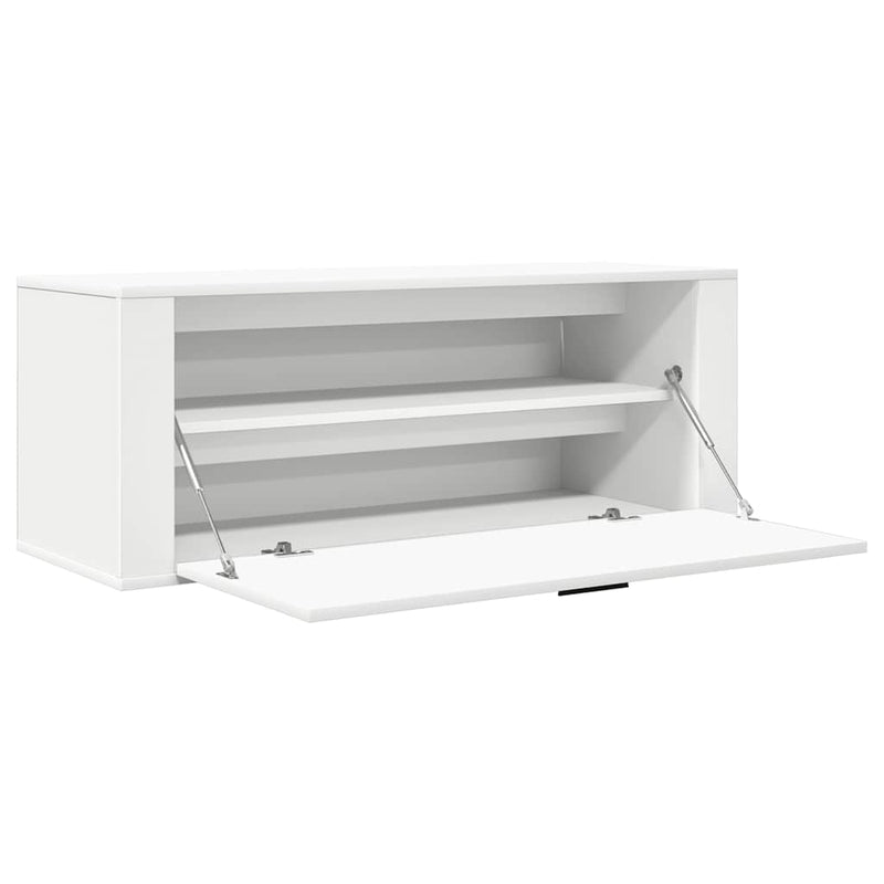 vidaXL fehér szerelt fa fali cipőszekrény 100 x 35 x 38 cm