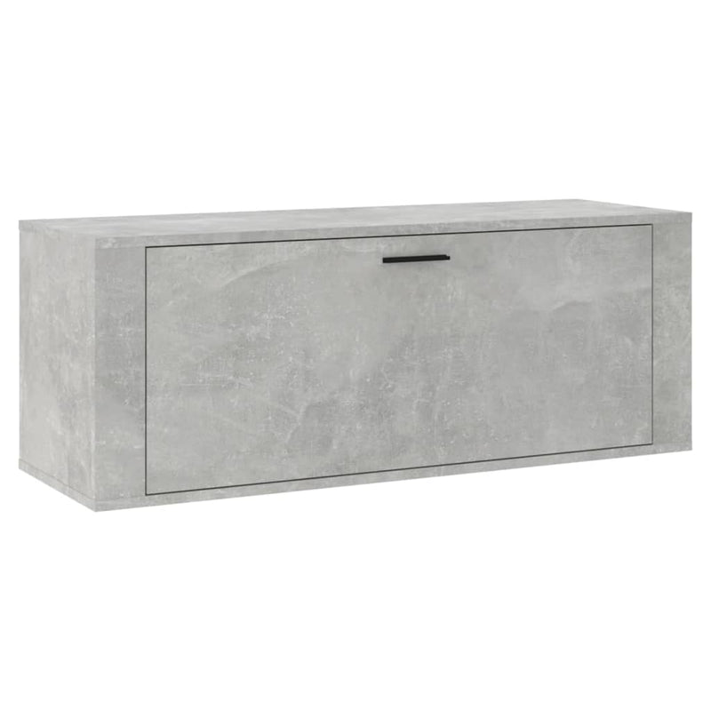 vidaXL betonszürke szerelt fa fali cipőszekrény 100x35x38 cm