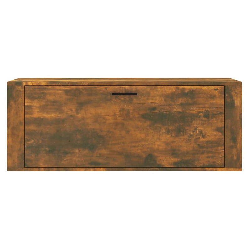 vidaXL füstös tölgy színű szerelt fa fali cipősszekrény 100x35x38 cm