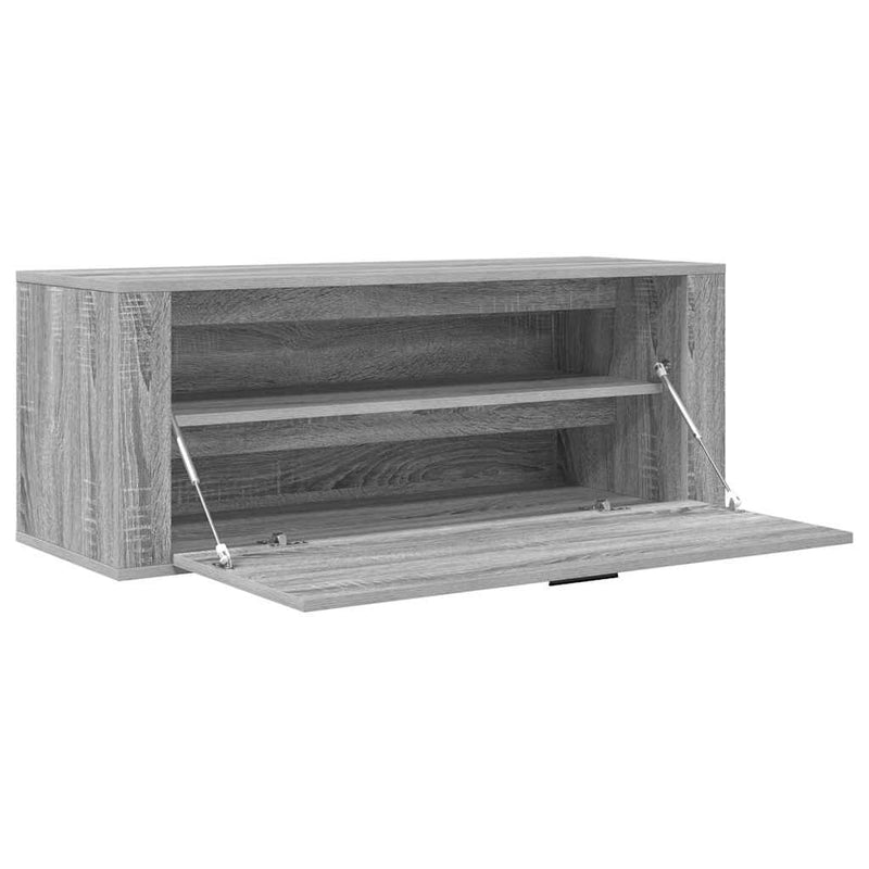 vidaXL szürke sonoma színű szerelt fa fali cipősszekrény 100x35x38 cm